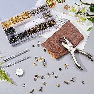 Double Cap Iron Rivets & Install Tool Sets DIY-WH0167-65-1