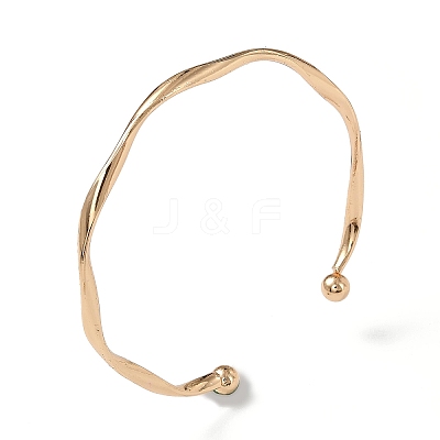Wave Alloy Cuff Bangles BJEW-L701-04G-1