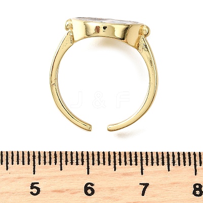 Brass Enamel Adjustable Cuff Rings RJEW-G349-01G-1