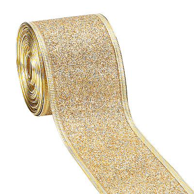 Sparkle Wired Edge Polyester Ribbon OCOR-WH0071-026A-1