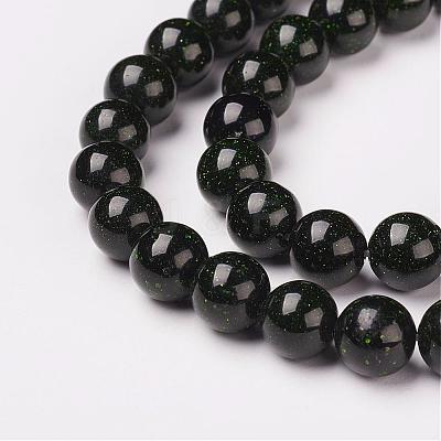 Synthetic Green Goldstone Beads Strands G-D169-02-6mm-1