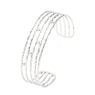 304 Stainless Steel Multi-strand Cuff Bangles for Women BJEW-B156-01-1