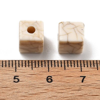 Crackle Opaque Acrylic Beads OACR-Z026-01B-1