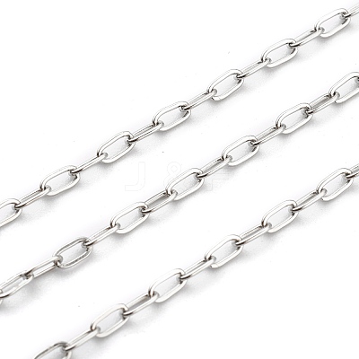 Non-Tarnish 3.28 Feet 304 Stainless Steel Paperclip Chains X-STAS-H111-04P-A-1
