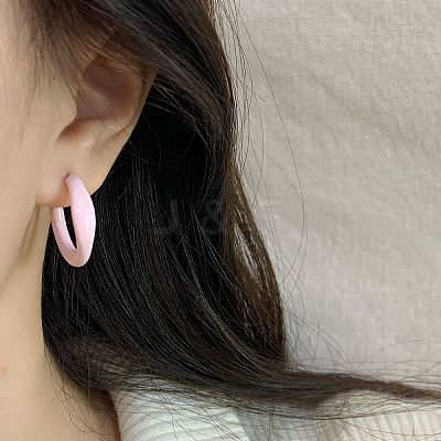 Alloy Epoxy Hoop Earrings FS-WG979F0-01-1