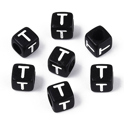 Initial Acrylic Horizontal Hole Beads X-OACR-ZX006-35T-1