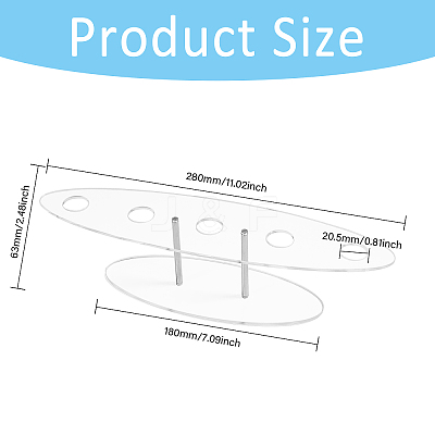Transparent Acrylic Ice Cream Cone Display Stands ODIS-WH0106-01-1