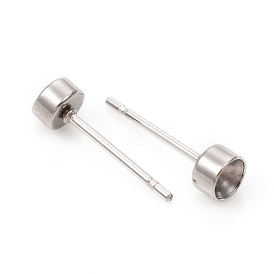 Non-Tarnish 304 Stainless Steel Stud Earring Settings STAS-L244-48B-P-1