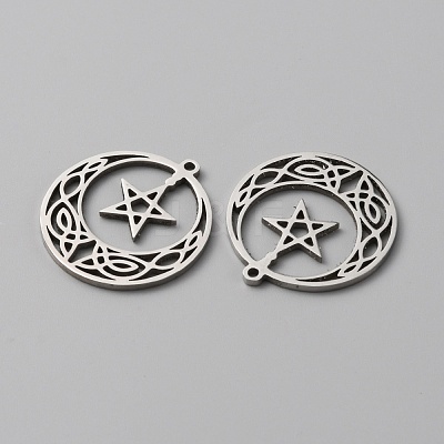 304 Stainless Steel Pendants STAS-WH0029-54P-1