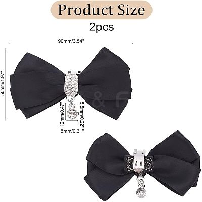 2Pcs Detachable Polyester Bowknot Shoe Decoration AJEW-FG0002-01B-1