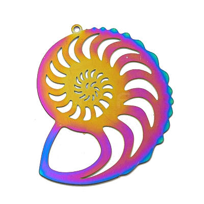 Ion Plating(IP) 201 Stainless Steel Etched Metal Embellishments Pendants STAS-G328-02G-RC-1