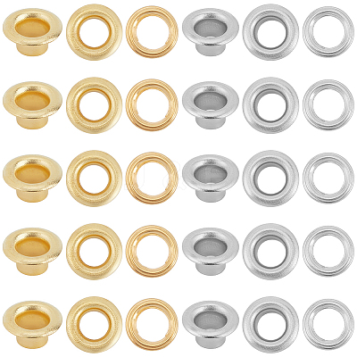 200Pcs 2 Colors Iron Grommet Eyelet Findings IFIN-GF0001-59A-1