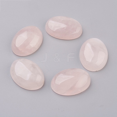 Natural Rose Quartz Flat Back Cabochons X-G-G741-30x40mm-21-1