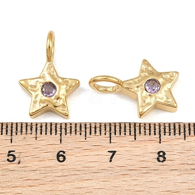 304 Stainless Steel Micro Pave Cubic Zirconia Pendants CU-CBA02E8-19G-02-1