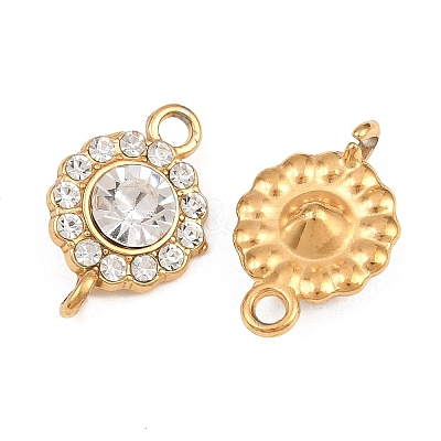 304 Stainless Steel Rhinestone Connector Charms STAS-G398-30G-07-1