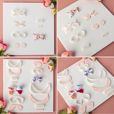 4 Sets 4 Styles Plastic Clay Pressed Molds AJEW-SC0004-09C-1
