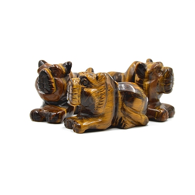 Natural Tiger Eye Carved Healing Tiger Figurines PW-WG87863-01-1