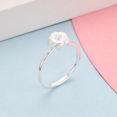 925 Sterling Silver Micro Pave Clear Cubic Zirconia Adjustable Finger Rings for Women STER-N016-142S-1