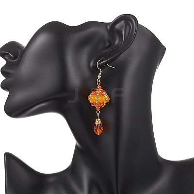 Natural Yellow Jade Dangle Earrings EJEW-MZ00669-01-1