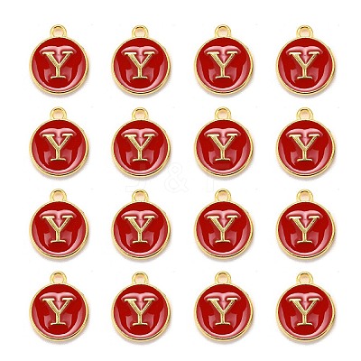 Golden Plated Alloy Enamel Charms ENAM-S118-03Y-1