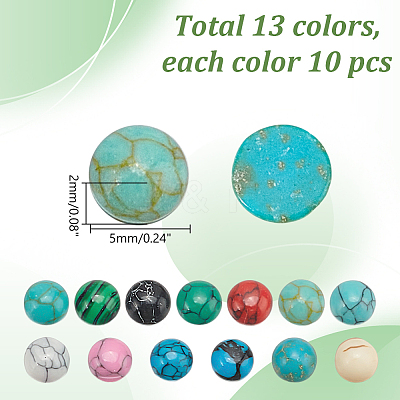 130Pcs 13 Styles Gemstone Cabochons G-GO0001-70-1
