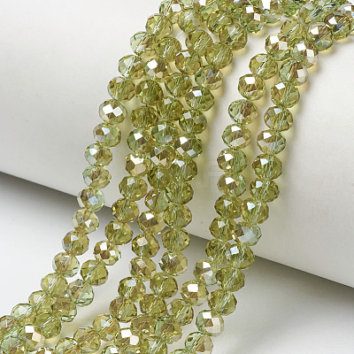 Electroplate Glass Beads Strands EGLA-A034-T4mm-K15-1
