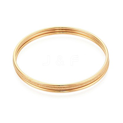 3Pcs 304 Stainless Steel Plain Bangles Set For Women BJEW-N033-01G-1