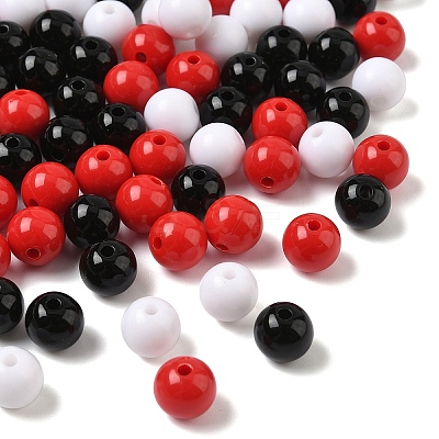 100pcs 3 Colors Opaque Acrylic Beads MACR-YW0004-01B-05-1