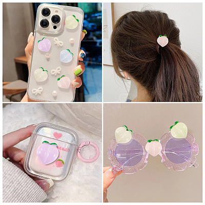 50Pcs 5 Colors Luminous Translucent Resin Decoden Cabochons RESI-TA0004-34-1