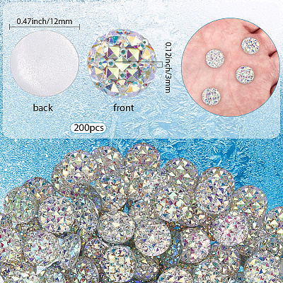 5Sets 200Pcs Transparent Resin Cabochons CRES-SP0001-04A-1