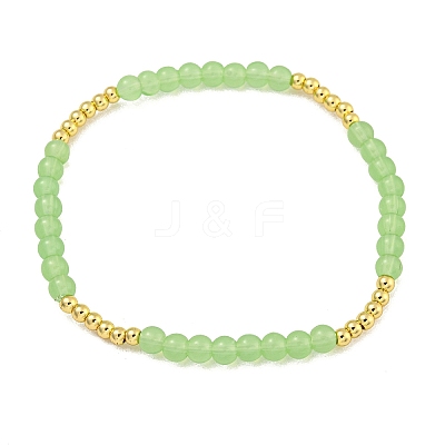 Rack Plating Brass with Crystal Round Beaded Bracelets for Women BJEW-B106-20G-01-1