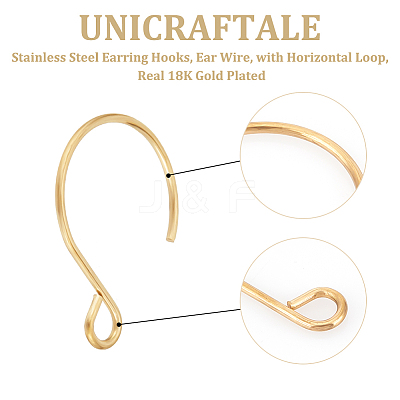 Ion Plating(IP) 304 Stainless Steel Earring Hooks STAS-UN0058-96G-1