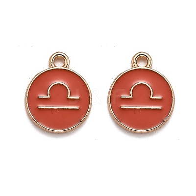 Alloy Enamel Pendants ENAM-S124-01B-12K-1