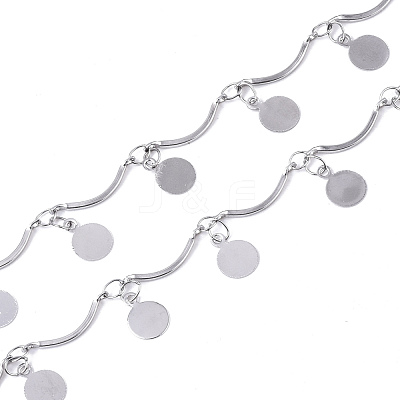 Tarnish Resistant 304 Stainless Steel Curved Bar Link Chains CHS-T004-01-1