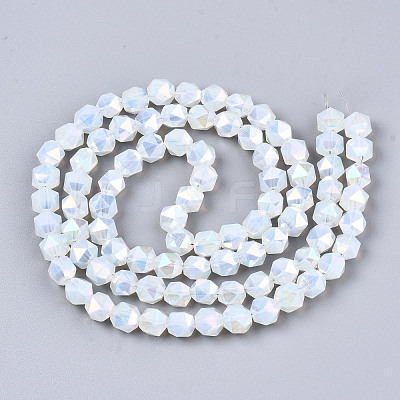 Electroplate Glass Beads Strands X-EGLA-T019-07A-1