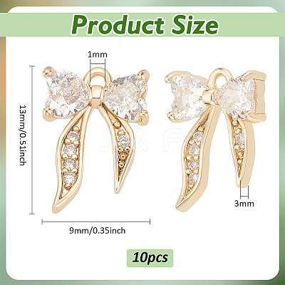 Brass Micro Pave Clear Cubic Zirconia Charms FIND-BC0013-57B-1