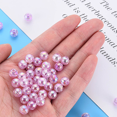 Transparent Crackle Acrylic Beads MACR-S373-66-L01-1