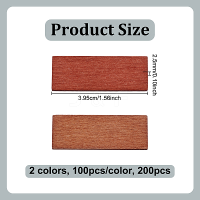 200Pcs 2 Colors Wood Mini Model DIY-PH0032-44-1