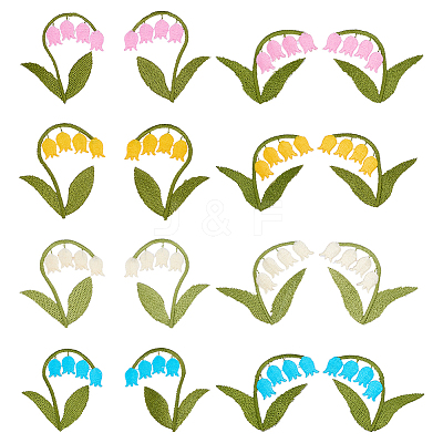 16Pcs 16 Colors Polyester & Cotton Clothing Patches DIY-FG0010-39-1