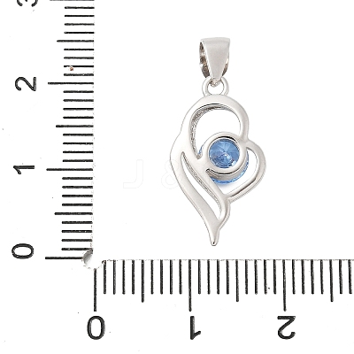 Fine Silver Cubic Zirconia Pendants STER-S008-03B-P-1