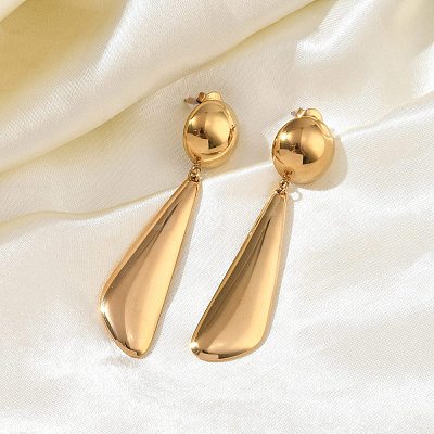 304 Stainless Steel Dangle Stud Earrings for Women EJEW-F412-01G-01-1