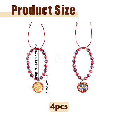 4Pcs Alloy Enamel Charm Bracelets BJEW-DC00019-1
