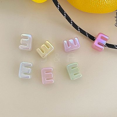 UV Plating Acrylic Alphabet Beads OACR-N163-42E-1