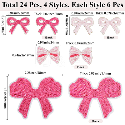 24Pcs 4 Styles Computerized Embroidery Cloth Iron on/Sew on Patches DIY-CY0001-28-1
