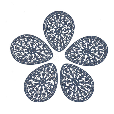 430 Stainless Steel Filigree Pendants X-STAS-S108-16A-1