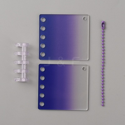 Gradient Color Transparent Mini Acrylic Binder Covers DIY-WH0387-92-1