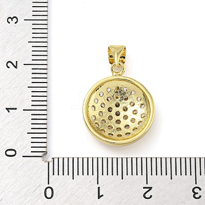 Rack Plating Brass Micro Pave Clear Cubic Zirconia Pendants KK-Z063-23G-1