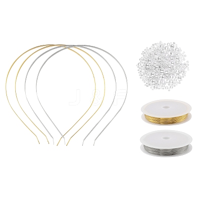 DIY Imitation Pearl Hair Band Making Kits DIY-LS0003-76-1