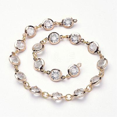 Iron Acrylic Rhinestone Handmade Chains AJEW-JB00250-1