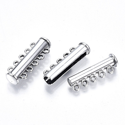 5-Strands Brass Magnetic Slide Lock Clasps KK-Q740-18P-1
